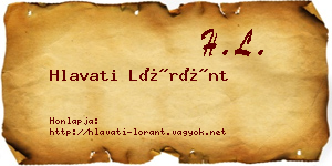Hlavati Lóránt névjegykártya